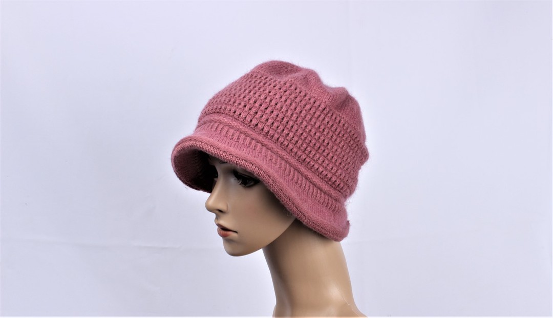 Head Start cashmere lined cloche with peak pink STYLE : HS/4946PNK image 0